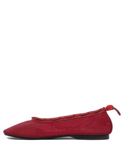 Alohas Gill Mesh Red Leather Ballet Flats
