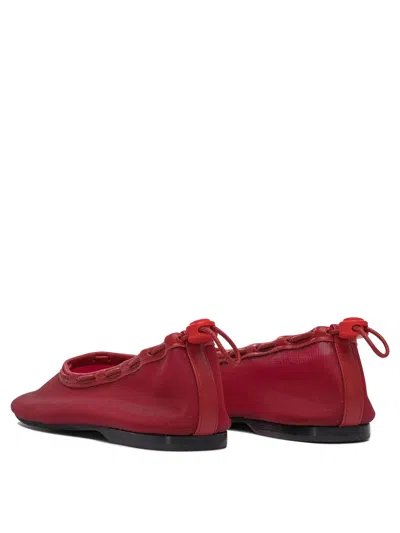 Alohas Gill Mesh Red Leather Ballet Flats