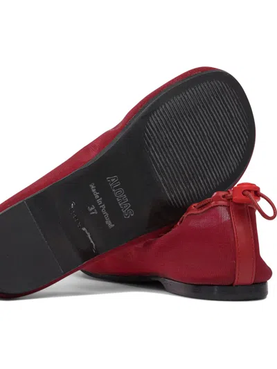 Alohas Gill Mesh Red Leather Ballet Flats