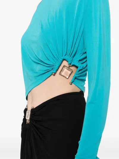 Christopher Esber Bezel Quartz Long-sleeved Top In Blue