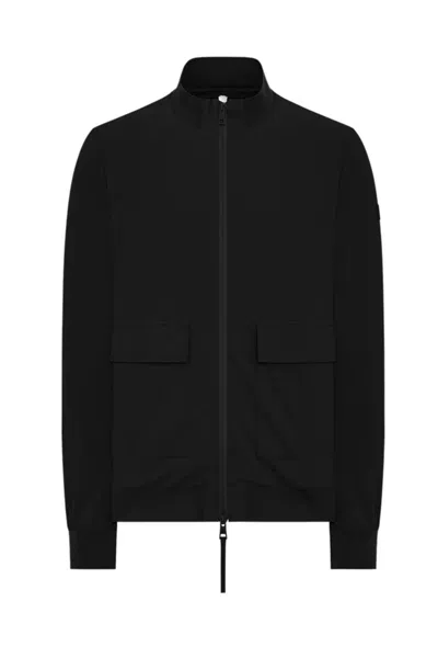 Duno Black Stretch Wool Jacket In Nero Neri E Grigi