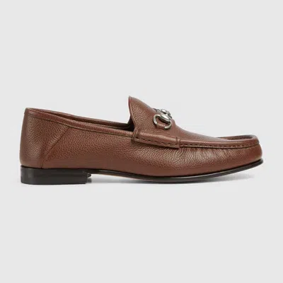 Gucci Men's Horsebit 1953 Grained Leather Bit Loafers