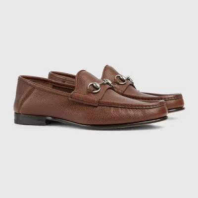 Gucci Men's Horsebit 1953 Grained Leather Bit Loafers