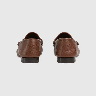 Gucci Men's Horsebit 1953 Grained Leather Bit Loafers
