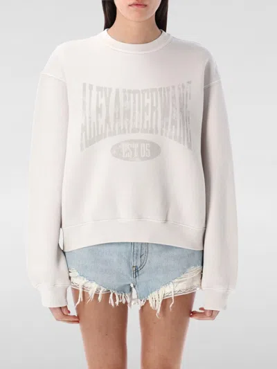 Alexander Wang Oversize Sweatshirt With Ribbed Cuffs And Hem In White