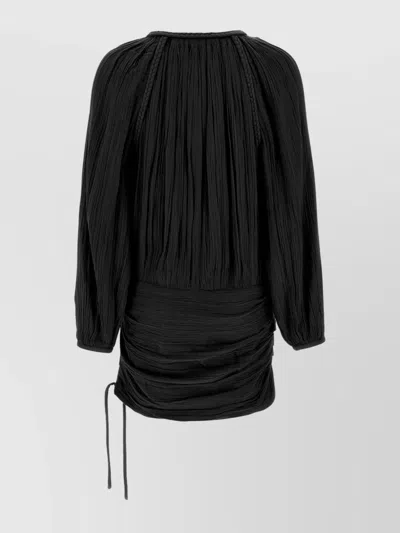 Isabel Marant Dress Drawstring Trimmed Sleeves Pleats In Black