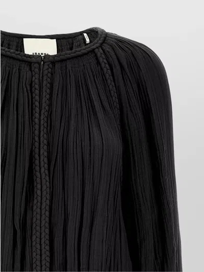 Isabel Marant Dress Drawstring Trimmed Sleeves Pleats In Black