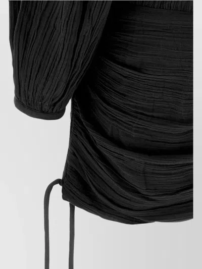 Isabel Marant Dress Drawstring Trimmed Sleeves Pleats In Black
