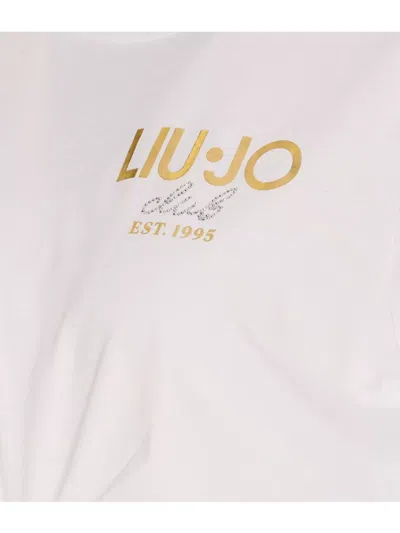 Liu •jo Crewneck T-shirt With Piercing And Knot