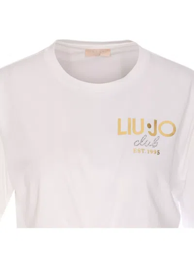 Liu •jo Crewneck T-shirt With Piercing And Knot