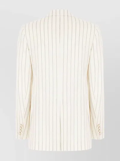 Max Mara Embroidered Stripes Cotton Blend Blazer