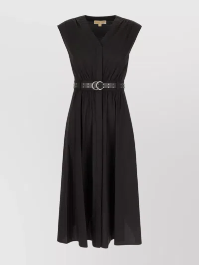 Michael Kors Stretch Organic Cotton Poplin Midi Dress