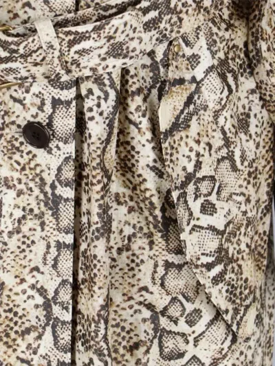 Isabel Marant Printed Animal Belted Waist Long Jacket