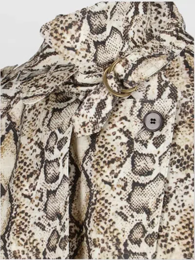 Isabel Marant Printed Animal Belted Waist Long Jacket