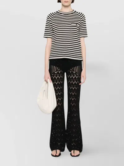 S Max Mara Beati Striped T-shirt In Beige