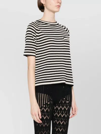 S Max Mara Beati Striped T-shirt In Beige