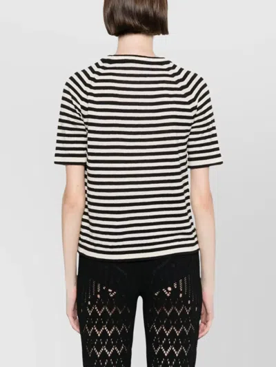 S Max Mara Beati Striped T-shirt In Beige