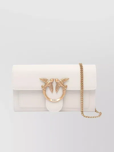 Pinko Bird Embellished Rectangular Wallet With Gold Hardware