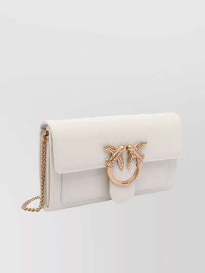 Pinko Bird Embellished Rectangular Wallet With Gold Hardware