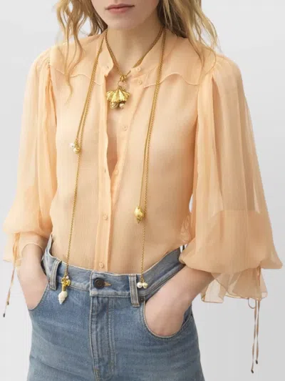 Chloé Shells Scarf Necklace Layered Pearl Pendant