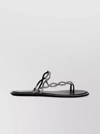 René Caovilla Rene Caovilla Black Flat Braid Sandal 10