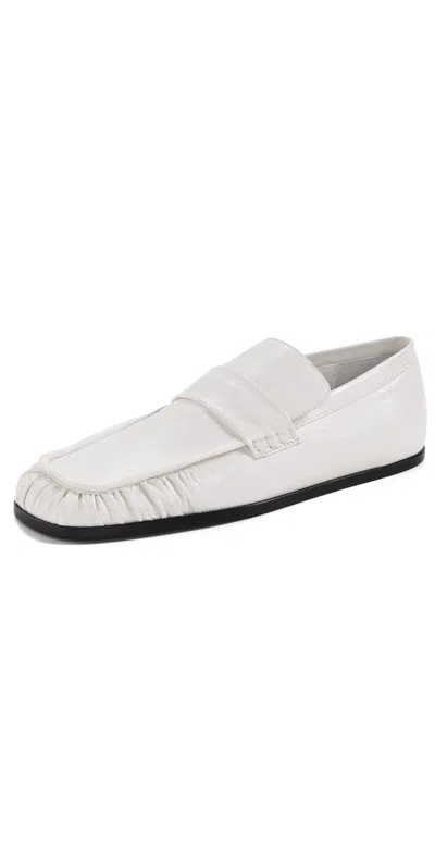 Jil Sander Leather Loafers Porcelain In Porcelain