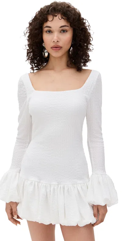 Black Halo Mirelli Textured Long Sleeve Bubble Hem Minidress In Bubble Cloud