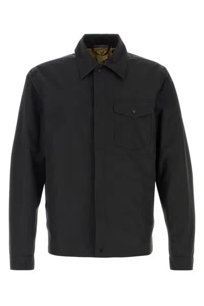Ten C Black Nylon Blend Bonded Shirt