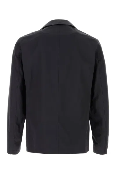 Herno Navy Blue Cotton Trench Coat