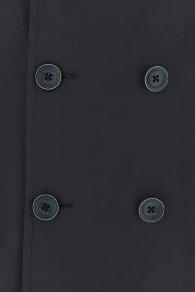 Herno Navy Blue Cotton Trench Coat