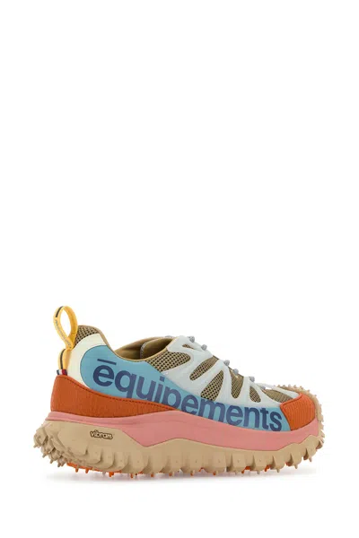 Moncler Chunky Sole Mesh Panels Pull Tab Sneakers In Multicoloured