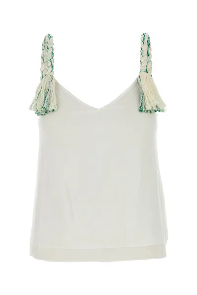 Jw Anderson Tulle Top With Braided Straps And V Neckline