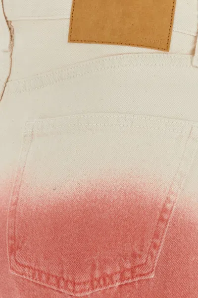 Alanui Papaya Ombre Dip Dye Frayed Denim Shorts
