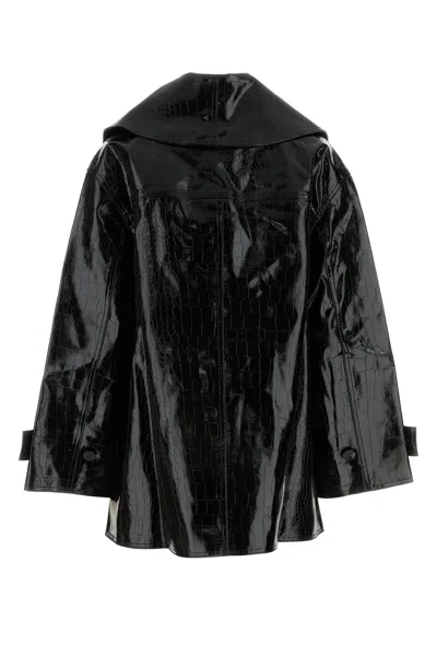 Ganni Crocodile Effect Double-breasted Coat