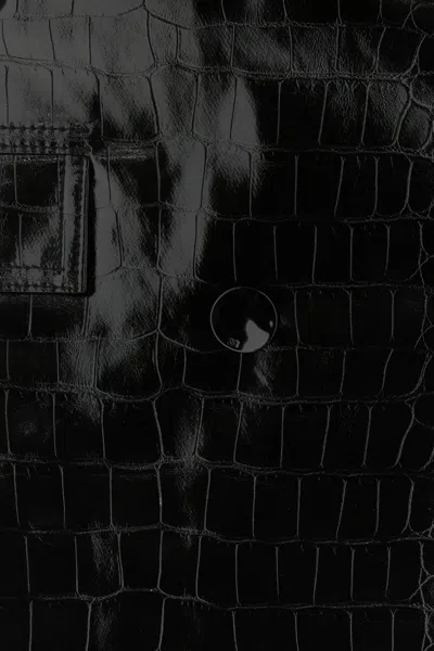 Ganni Crocodile Effect Double-breasted Coat