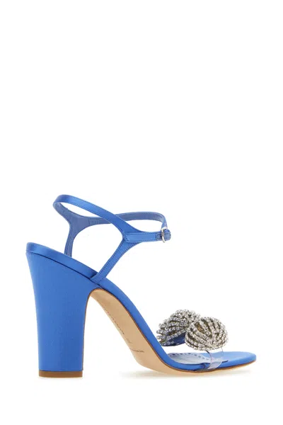 Manolo Blahnik Jewel Embellished Satin Elhob Sandals