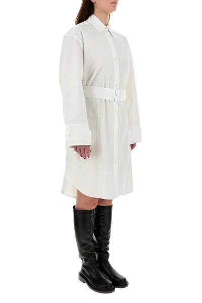 Jw Anderson Abito Chemisier In Popeline Bianco  Donna
