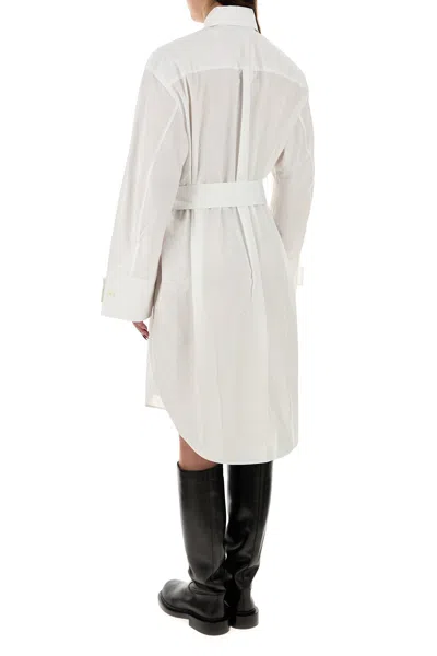 Jw Anderson Abito Chemisier In Popeline Bianco  Donna