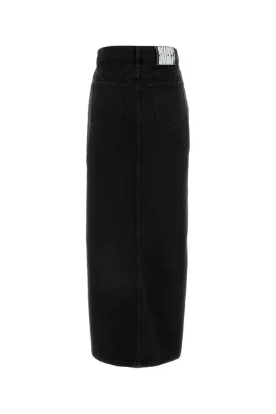 Mother Gonna The Fun Dip Slice In Denim Nero  Donna