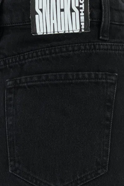 Mother Gonna The Fun Dip Slice In Denim Nero  Donna