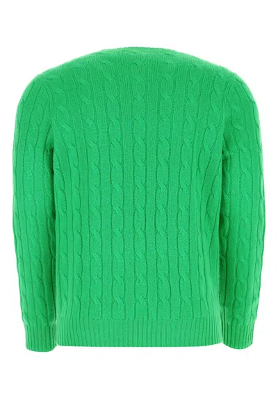 Polo Ralph Lauren Ralph Lauren Green Braided Cotton Sweater