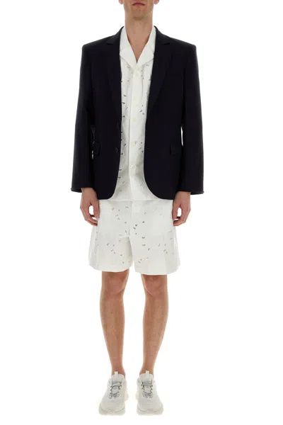 Valentino White Cotton Blend Bermuda Shorts
