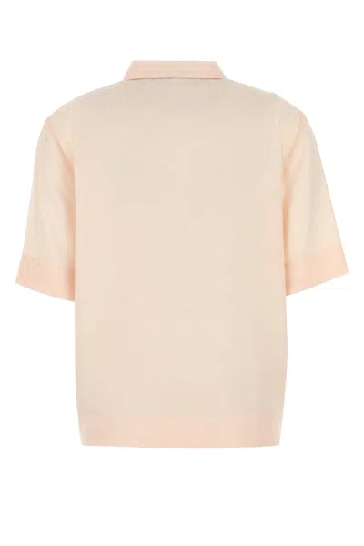 Fendi Embroidered Silk Shirt In Pink