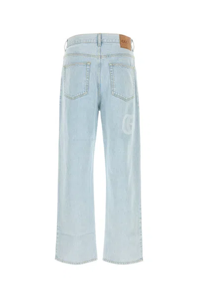Gucci Button Fly Jeans In Blue