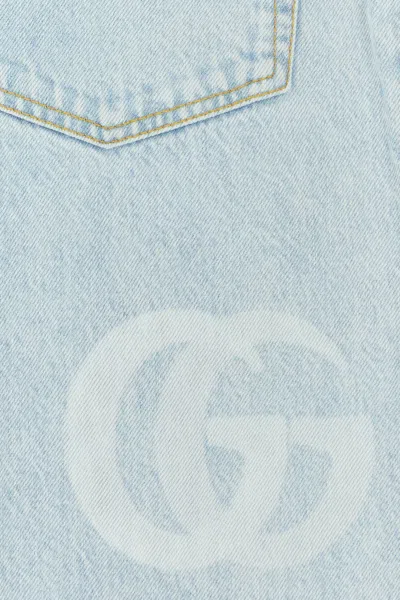 Gucci Button Fly Jeans In Blue