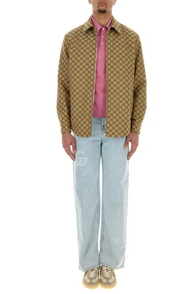 Gucci Button Fly Jeans In Blue