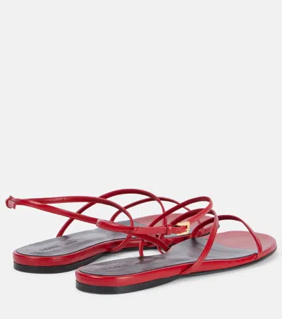 Khaite Strappy Flat Sandal In Red