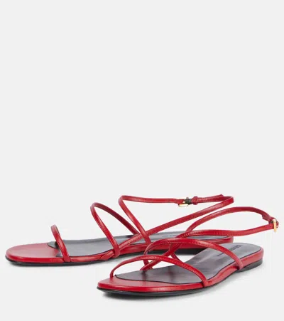 Khaite Strappy Flat Sandal In Red