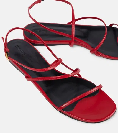 Khaite Strappy Flat Sandal In Red
