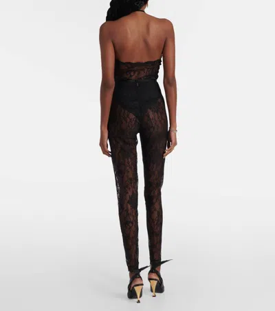 Givenchy Sheer Lace Fabric Elastic Waistband Leggings In Multi